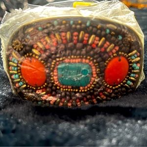 Lucky Brand Turquoise inlay buckle western belt genuine leather Medium 🔥🔥🔥